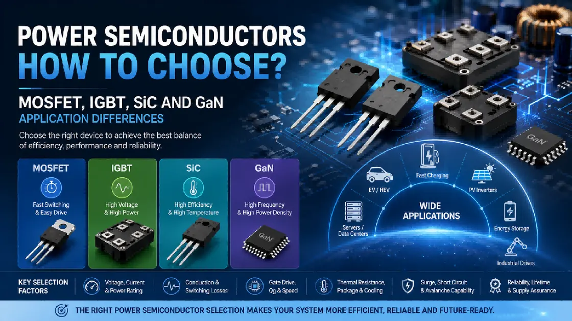 Power Semiconductor Selection: MOSFET, IGBT, SiC, and GaN Applications